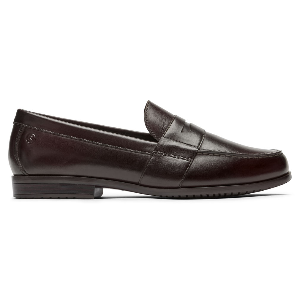 Rockport Mens Loafers Dark Brown - Classic Lite 2 Penny - UK 217-WXGZNY